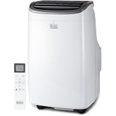 BLACK+DECKER Portable Air Conditioner, 9,000 BTU, BPACT08WT, White | 5,300 BTU SACC for Rooms up to 400 Sq. Ft., 3-in-1 Portable AC, Fan and Dehum with Follow Me Remote Control