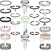 Tpocean 23Pcs Vintage Lace Tattoo Choker Set Gothic Punk Velvet Necklaces for Women Girls Party Gifts
