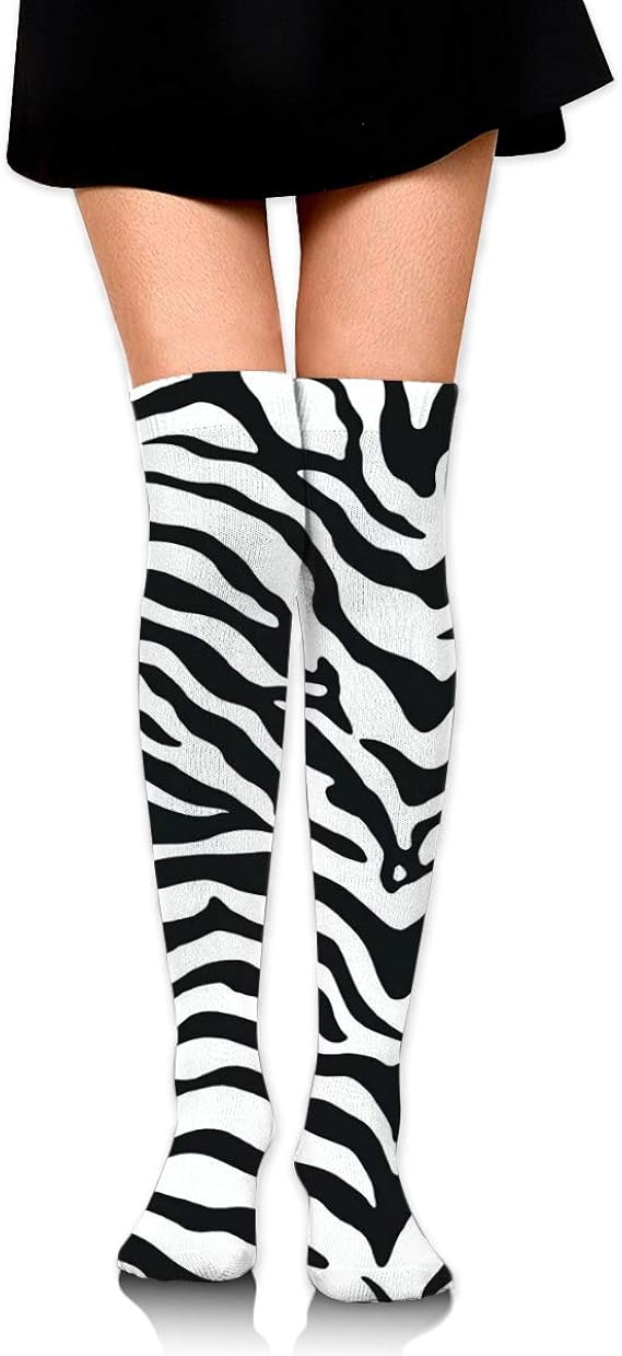 Amazon 靴下 ゼブラ柄 ロングソックス 圧着ソックス スポーツソックス ハイソックス 足 メンズ レディース 弾性ソックス 柔らか 超ロング 美脚 着圧オーバーニーソックス ストッキング セクシー ストレッチ 靴下 通販