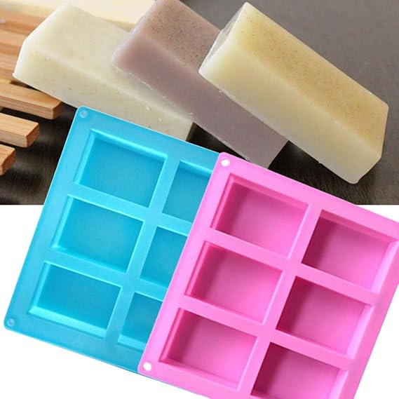 Iulove 2PCS Rectangular Handmade Soap Mold Silicone Cake