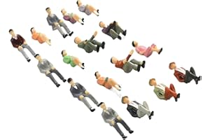 50 Pcs :32 Scale Sitting People, G Scale Model Railroad Figures, Track Miniature Passengers, Painted Train Station Crowd for 