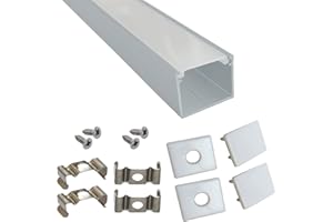 Litever 6-Pack 3.3ft/1 Meter 15x18mm U Shape Aluminum Channels for Lightstrip Plus and Other LED Strips. Diffused PC Covers, End Caps, Mounting Clips, Screws Included.