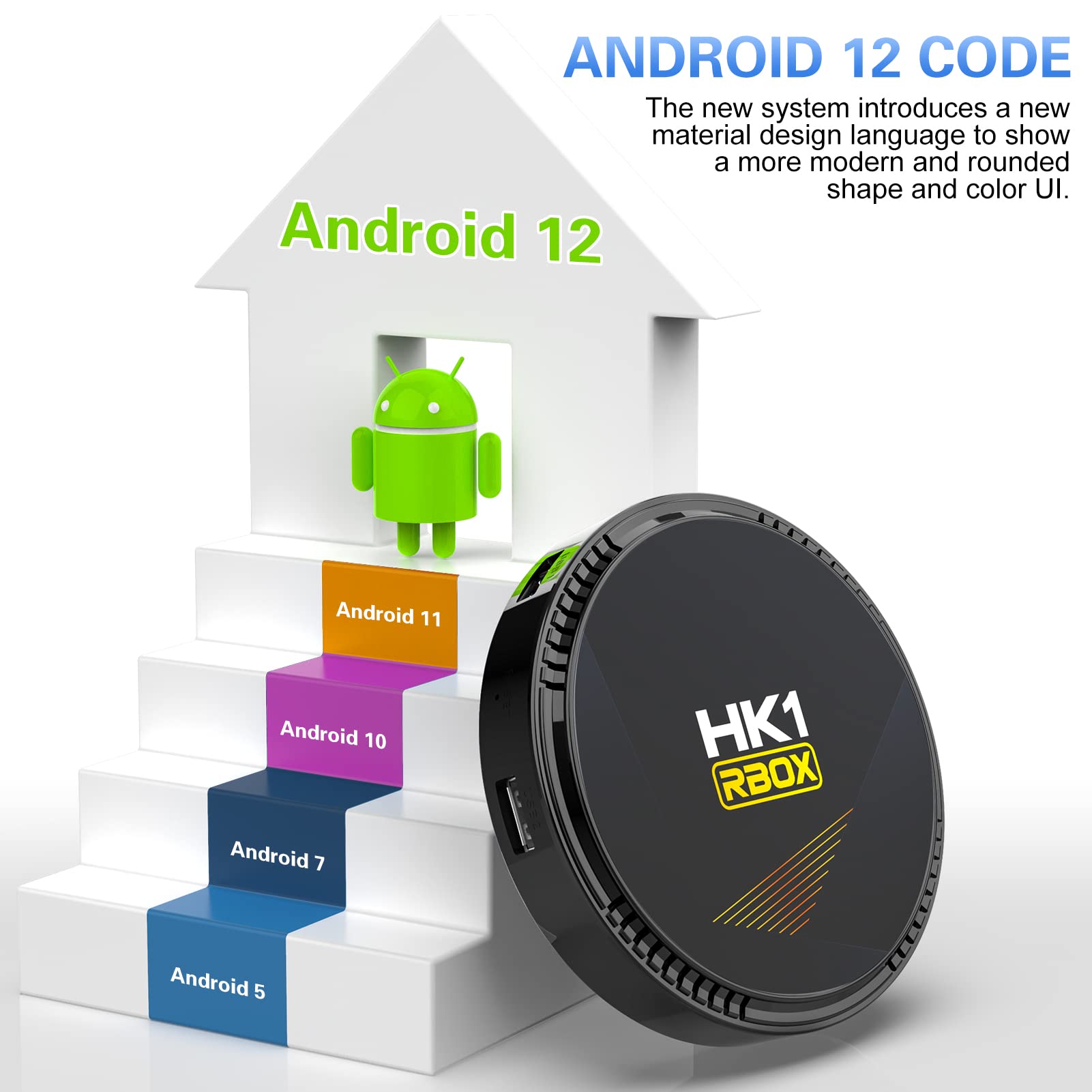 Android Box, Android 12.0 TV Box with 4GB RAM 32GB ROM Allwinner H618 Quad-Core 64-bit Cortex-A53, Builtin 2.4GHz/5.0GHz WiFi6 Bluetooth 5.0+, Support H.265/3D/8K Ultra HD/HDMI 2.0 Smart TV Box