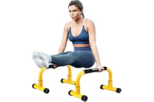 Teclor Push Up Bar, Parallettes Bars For L-sit & Dip, Heavy-Duty No Wobbling Parallel Bars Stand For Handstands, Crossfit & Gymnastics, 9.5in High Workout Stands for Home Fitness Training