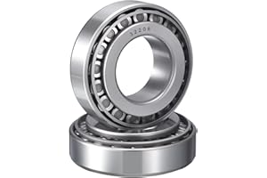 HIPicco 2 Pack 32208 Tapered Roller Bearing Cone and Cup Set, 40mm Bore 80mm OD 25mm Cup Width, Chrome Steel Taper Bearings S