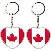 JAVD 2 Pack Canada Flag Keychain Canadian Key Ring