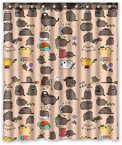 60"(width)x72"(length)Funny Hipster Cat customized 100% polyester bathroom shower curtain