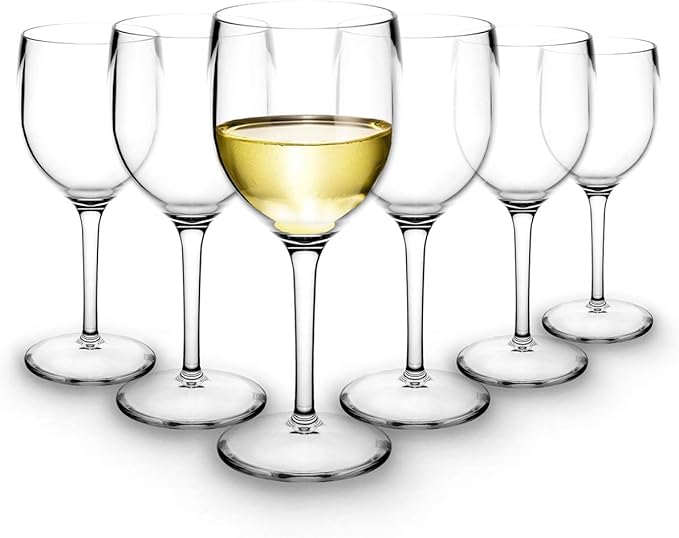 RB Calici da Vino Bianco Plastica Premium Infrangibile Riutilizzabile 20cl, Set di 6 Amazon.it