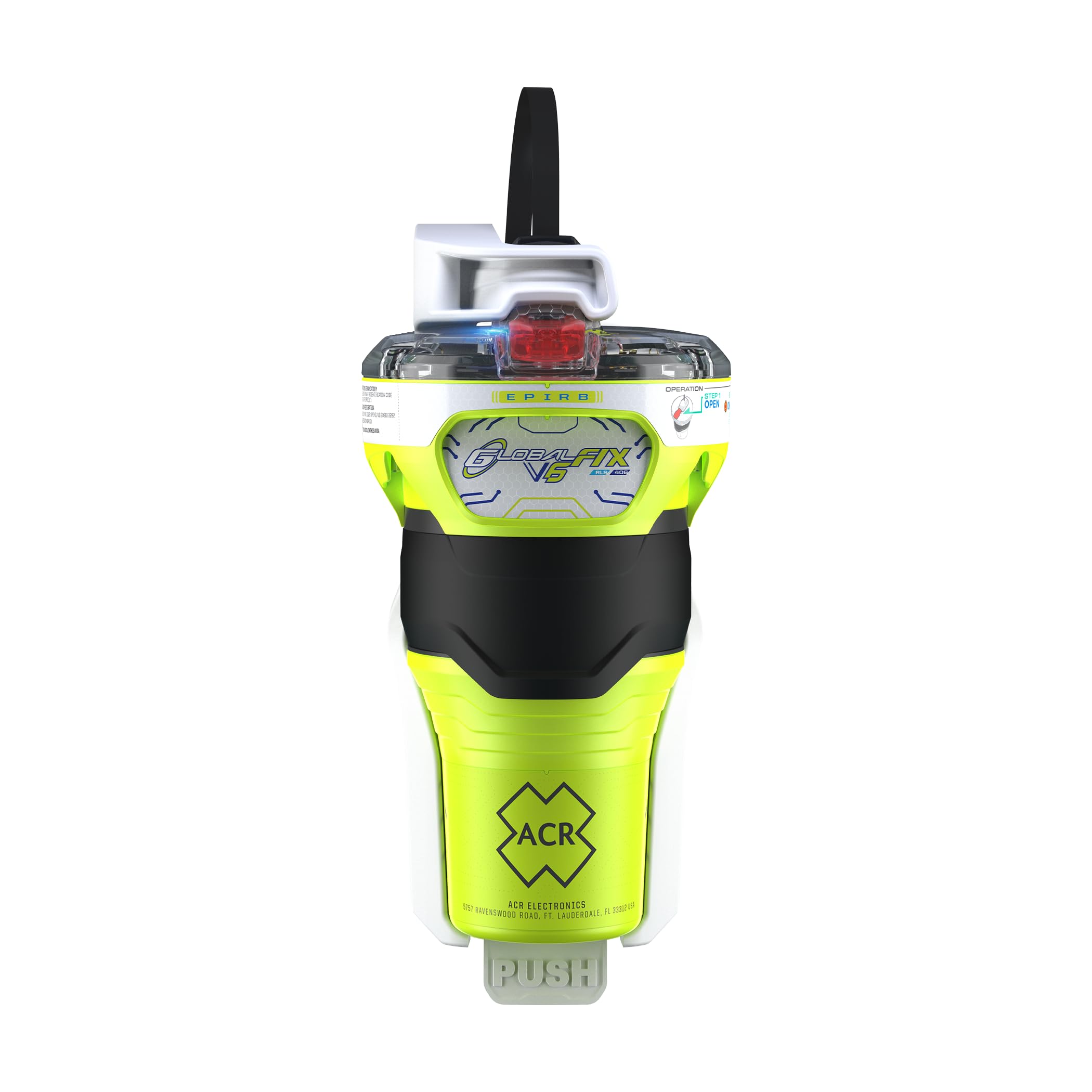 ACR GLOBALFIX V6 GPS EPIRB SOS, Global Coverage, Return Link Service & Mobile App - CAT 1 Auto Release Bracket (2853) - Global Satellite Emergency Signaling for Search & Rescue,10 Year Battery Life