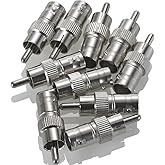 Warmstor 10 Pack BNC Female Jack to RCA Male Plug Adapter Converter Straight Connector for CCTV Security Camera
