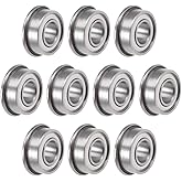uxcell F686ZZ Flanged Ball Bearing 6x13x5mm Chrome Steel Bearings Double Shielded 10 Pcs