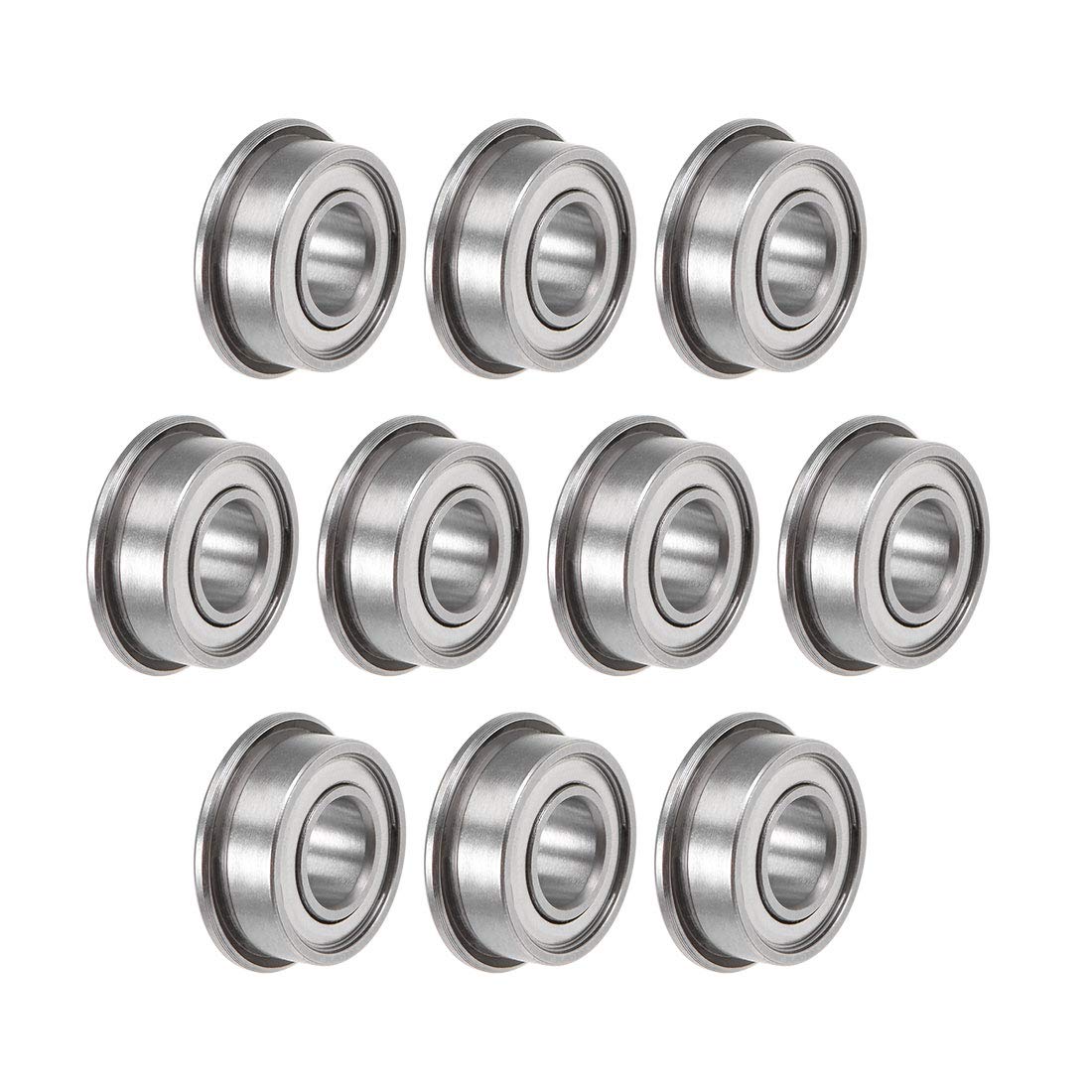 sourcing map F686ZZ Flanged Ball Bearing 6x13x5mm Chrome Steel Bearings Double Shielded 10 Pcs