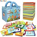 TEYTOY Baby Toys, 26pcs Baby's Non-Toxic Educational Soft Intelligence Development Cloth Card Infant Learning Toys My First Alphabet Cards