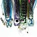 Krazywolf Big Game Popper Trolling Lure Resin Head,Shinning Skirt,Heavy Duty Rigged Leader Hook