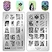 Ejiubas Double-sided Modern Design Geometry Pattern New Nail Art Stamping Plates 2 Pcs
