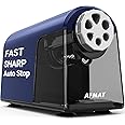 Heavy Duty Electric Pencil Sharpener, 6 Holes, AFMAT Classroom Sharpener for 6-11mm Pencils, Auto Stop, Super Fast, Save Pencils, School Teacher Must Have Pencil Sharpeners Plug in, Blue
