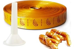 FELISCIS Plastic Hog Sausage Casings Yellow Food Grade Homemade for Sausages Chorizos Ham Safe and Healthy Gifted a filler tube