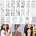 Fake Black Tiny Temporary Tattoo Non-Toxic Ink No Pain Low Cost Waterproof Durable Body Art Stickers 20 Sheets For Men Women Kid Hands Neck Wrist Cover