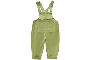 Toddler Baby Boy Girl Overalls Kid's Loose Fit Canvas Bib Overall Solid Button Suspender Jogger Pants Jumpsuit Retro Romper
