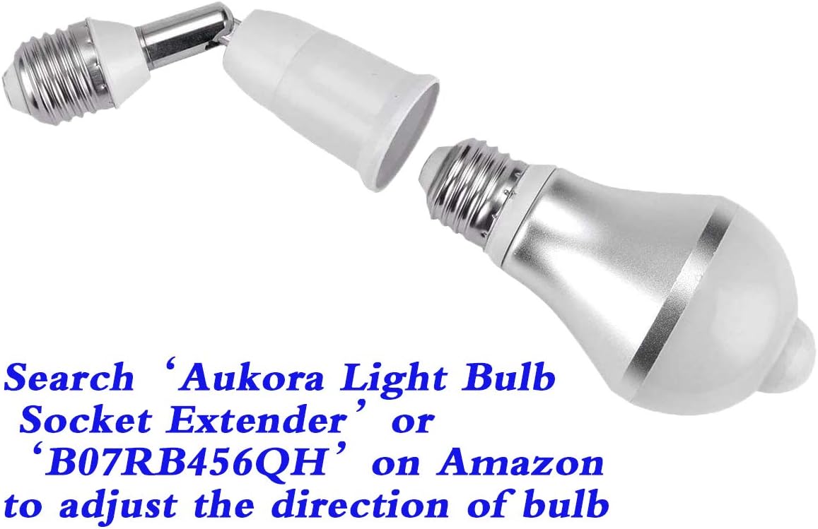 Motion Sensor Light Bulbs, Aukora 12W (100-Watt Equivalent) E26 Motion Activated Dusk to Dawn Security Light Bulb Outdoor/Indoor for Front Door Porch Garage Basement Hallway Closet(Cold White 2 Pack) - - 
