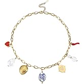 Nuvielle Bohemian Stainless Steel Heart Shell Pendant Necklace for Women 18K Gold Plated Charm Necklace Trendy 16+2 Inch Chain Adjustable Hypoallergenic Beach Jewelry