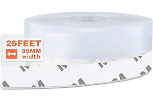 MIKOSI 26 Feet Silicone Seal Strip, Transparent, 35MM - Door & Window Seal, Draft Stopper Adhesive Tape for Doors, Windows & Shower Glass Gaps