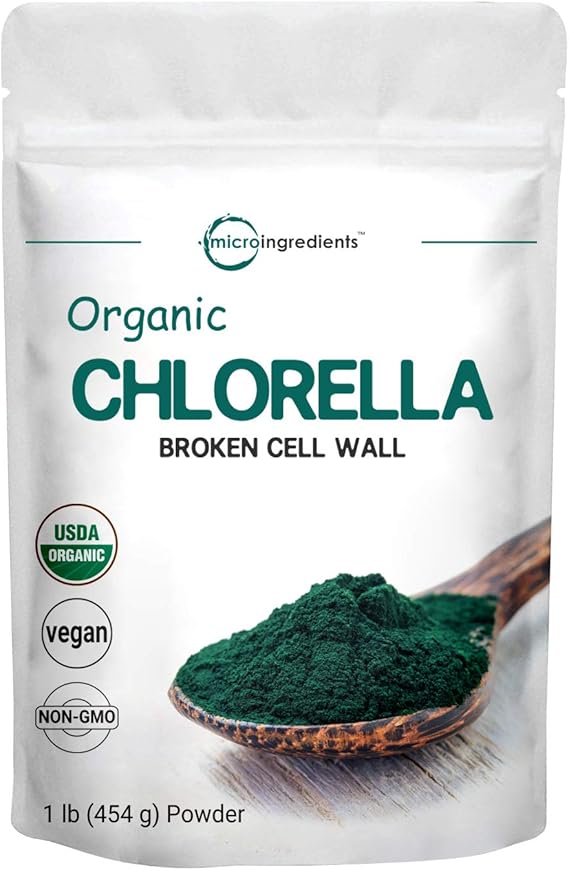 Organic Chlorella Powder 16 Ounce, Rich in Chlorophyll, Proteins