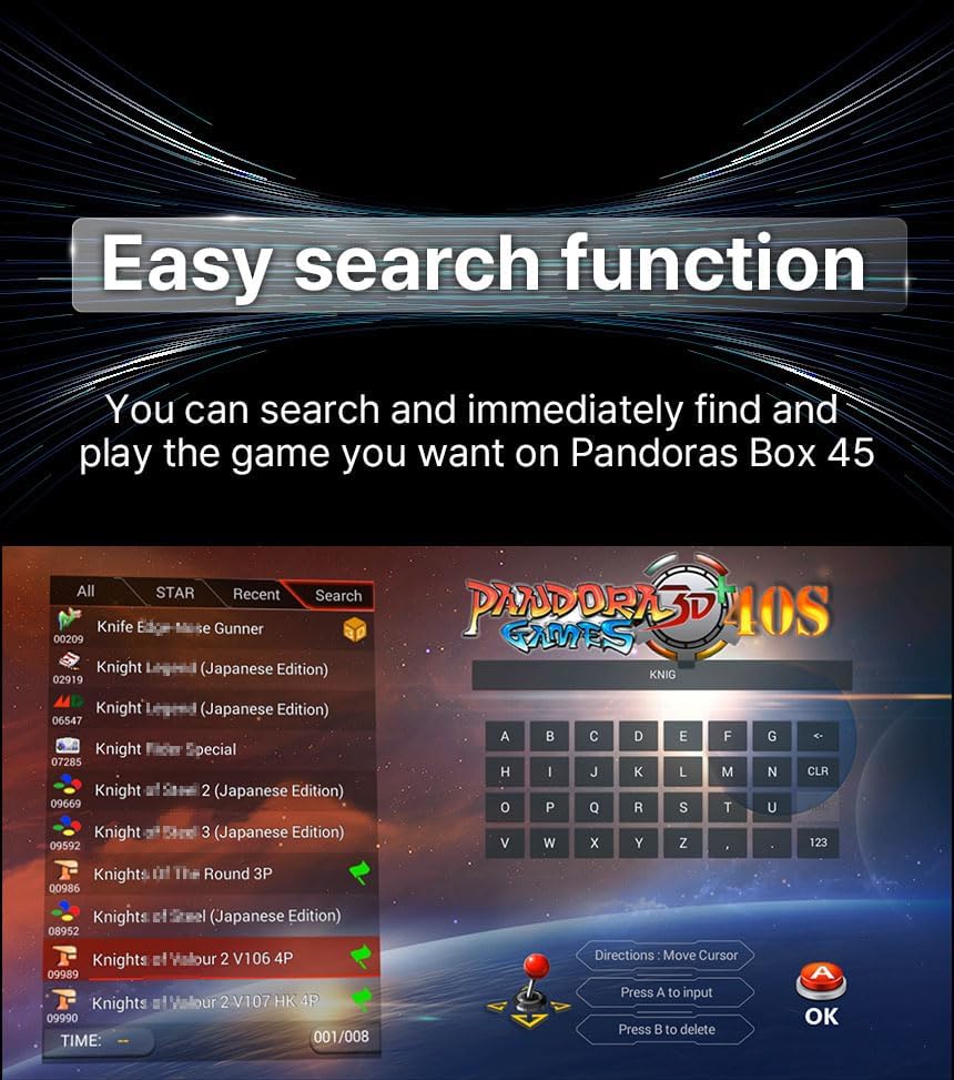 Generic 10000 Games in 1 3D Pandora Box Arcade Game Console Double Stick