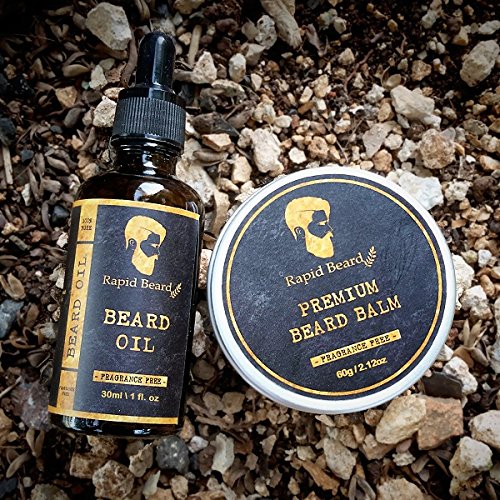 Beard Grooming kit for Men Care - Unscented Beard Oil, Beard Shampoo Wash, Beard Conditioner Softener, Beard Balm Leave in Wax Butter - Styling Shaping & Growth Mustache Gift Set - Thumbnail 6