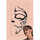 Skull Face Jewels by Mercy London Skeleton Costume Accessories Face Gems Jewels All in One Halloween Stick On Sticker