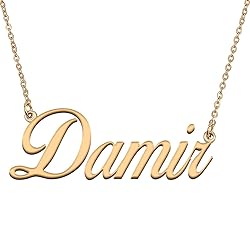 HUAN XUN Customized Custom Simple Any Name Necklace