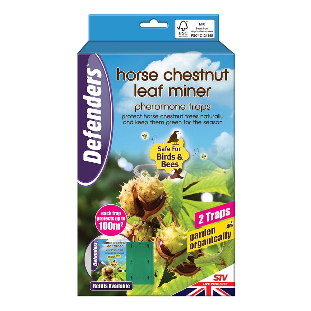 Defenders Horse Chestnut Leaf Miner Pheromone Trap – Twinpack, Refillable, Re-usable Protect Horse Chestnut Trees Naturally and Keep Them Green for the Season
