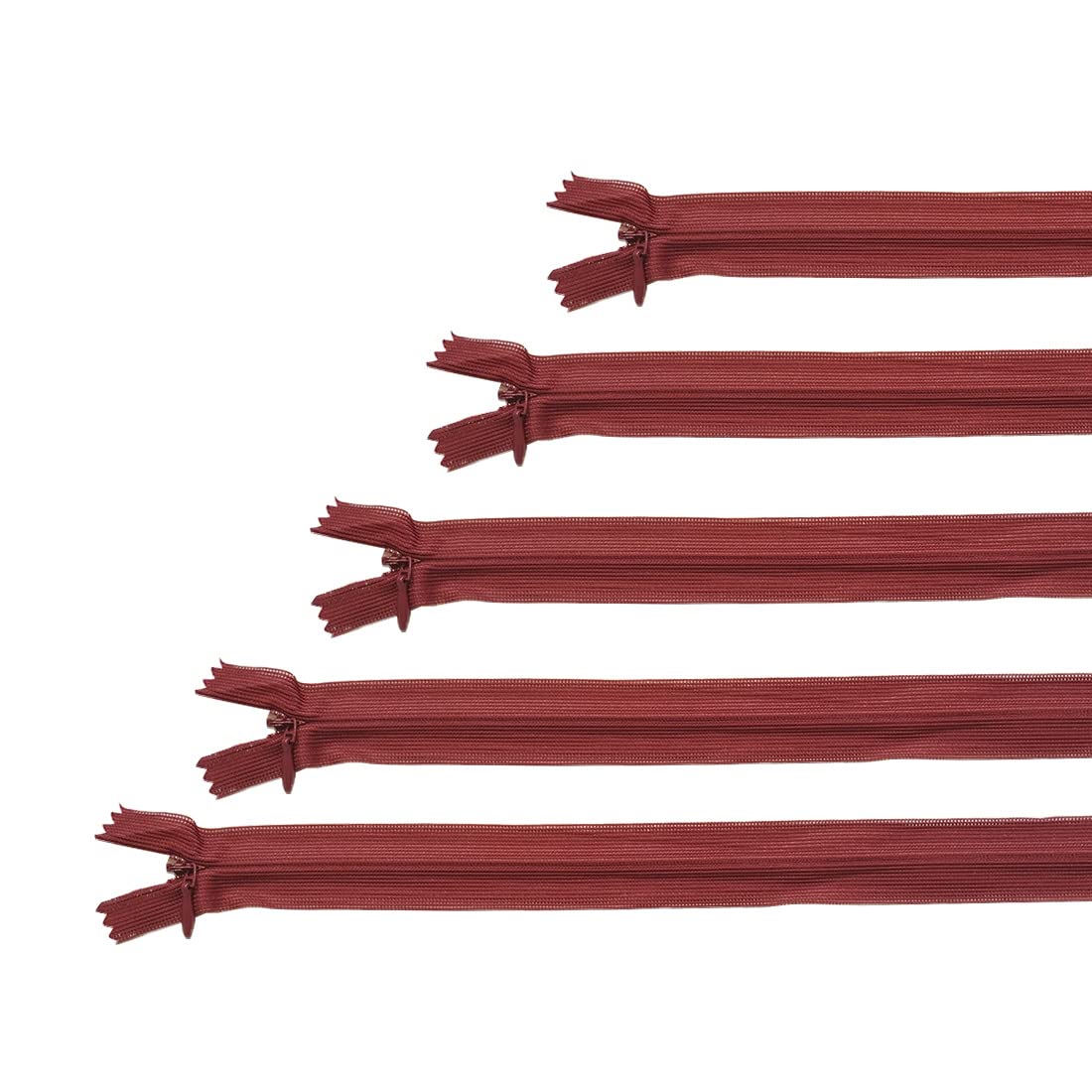 Invisible Zipper Closed, 5 Sizes and 20 Colors #3, Fine Zipper, Elegant and Discreet for Sewing on Clothes, Dresses, Skirts, Sewing Zipper, (Assorted 5 50 Units, 178)