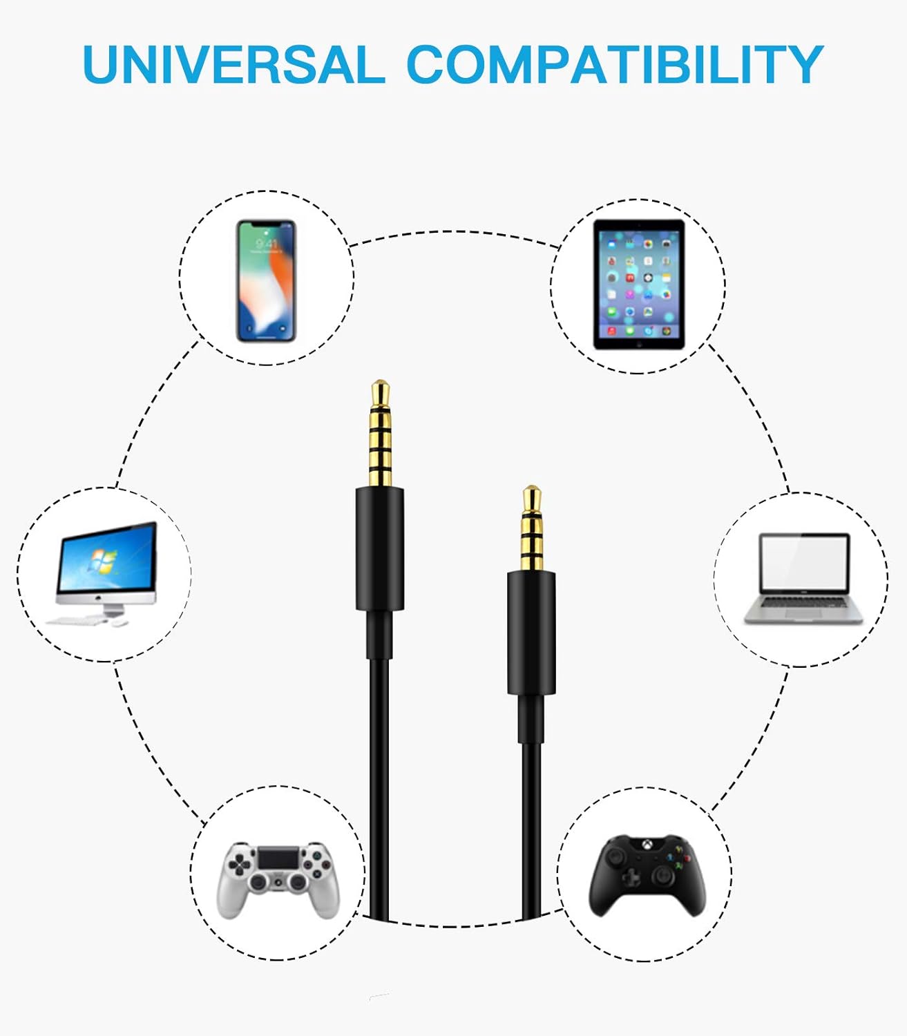 Electronics 3 5mm To 3 5mm Jack A10 Headset Cable 0 Replacement Aux Cord Audio Wire Compatible With Astro 0 Tr A10 Gaming Headphones For Xbox One Ps4 Mixamp Pc Smartphone 2 0m 6 5ft Headphone Accessories