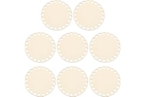 PATIKIL 4" Diameter Crochet Basket Bottom, 8Pcs Round Blank Crochet Knitting Wooden Base for DIY Craft Weaving Basket Making Supplies Home Decoration, Wood Color