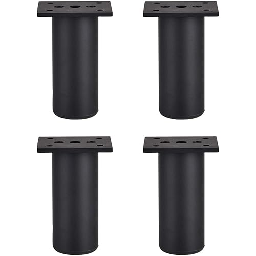 4pcs Aluminum Alloy Adjustable Furniture Foot Legs for Cupboard Sofa Kitchen Couch Bookcase Black 4Inch