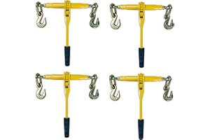 SENOTOYAR Ratchet Chain Binders - Heavy Duty 5/16" -3/8" Load Binders with Grab Hooks,9200 lbs Working Load Limit, 4-Pack, for Grade 70 Transport Chains,Ideal for Towing,Hauling,and Flatbed Trailers