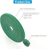 URAQT Green Garden Plant Ties Self-Adhesive Tape Hook & Loop 20M view 2