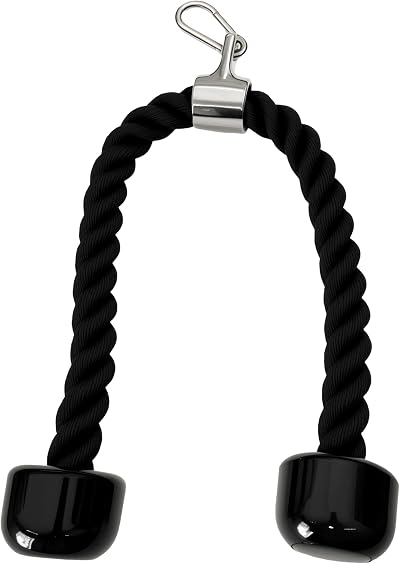 qibylift Tricep Rope 27 Inch Cable Attachment for Lat Pulldown Cable Machine