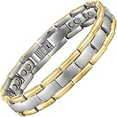 Willis Judd Double Strength Magnetic Bracelet for Men - Adjustable Length with Sizing Tool Two Tone