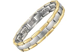 Willis Judd Double Strength Magnetic Bracelet for Men - Adjustable Length with Sizing Tool Two Tone