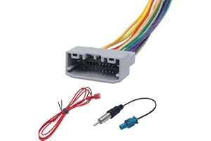 Flygun 3 PCS Car Radio Stereo Wiring Harness, Radio Wiring Harness with Antenna Adapter Connector for Car Stereo, Replacement Repair Parts, Compatible with Jeep Compass/Wrangler Dodge (Multicolored)