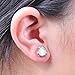 Rongxing18K White Gold Plated 8mm Round White Opal Stud Earrings For Women