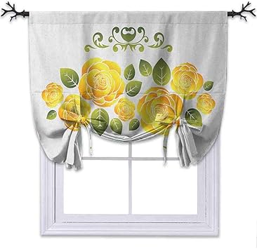 YUAZHOQI - Cenefa de globo, diseño floral con rosas y hojas, diseño de