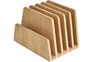 KIRIGEN Desktop File Document Holder Stand 5 Slots Mail Paper Organizer Desk Sorter Holder for File Document Organizer Stand for Home Office (5KWJJ-NA)