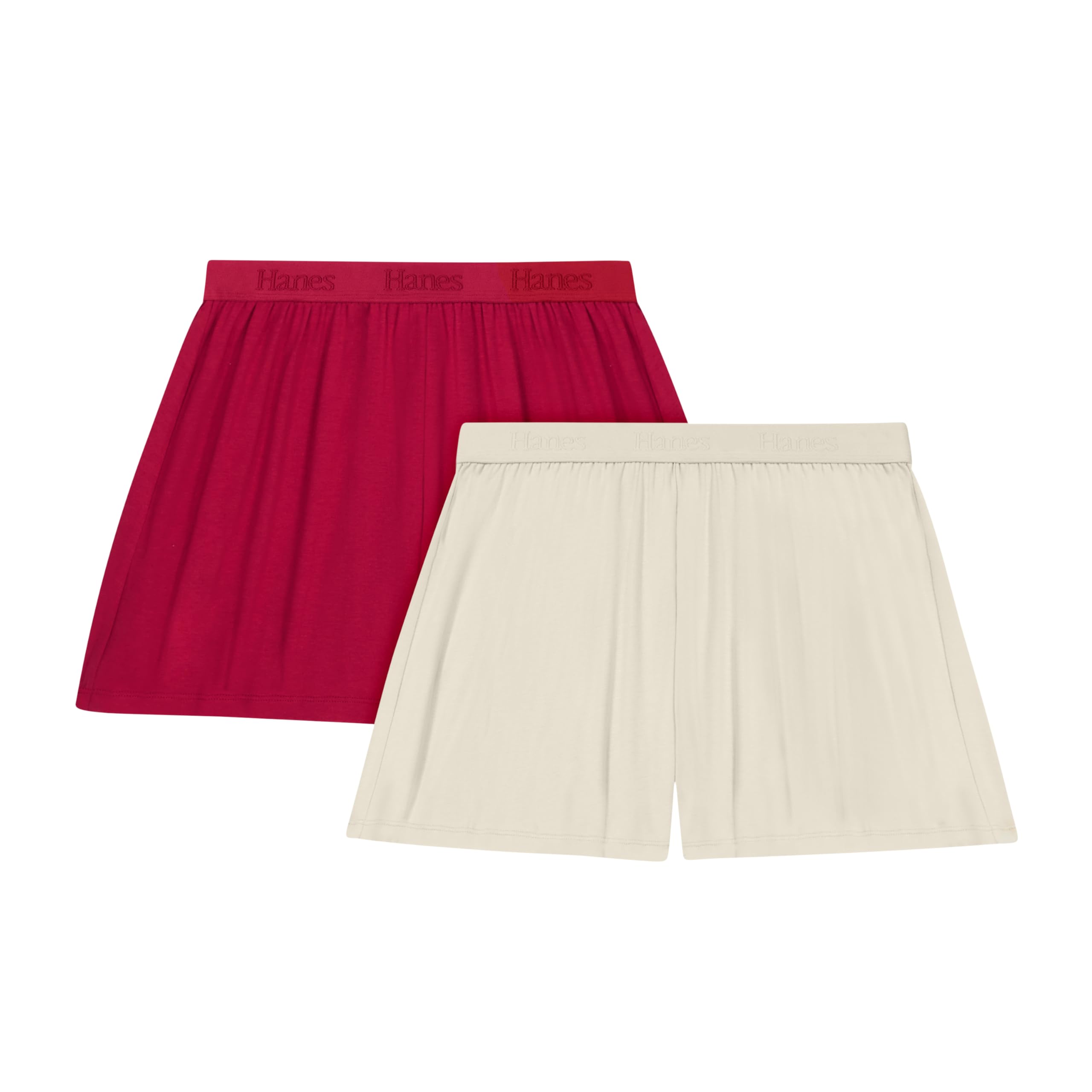 Hanes Women's Originals Sleep Shorts, 2-Pack, Comfywear Supersoft Lounge Shorts Pack, 3.25" Image