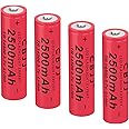 CPZZ 14500 Battery 3.7v li-ion Rechargeable 2500mah 14500 Rechargeable Batteries for flashlights (4pack 1025L)