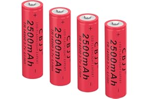 CPZZ 3.7volt 14500 Rechargeable Battery li-ion Rechargeable 14500 Battery 2500mah for Headlamps,flashlights (4pack 1108)