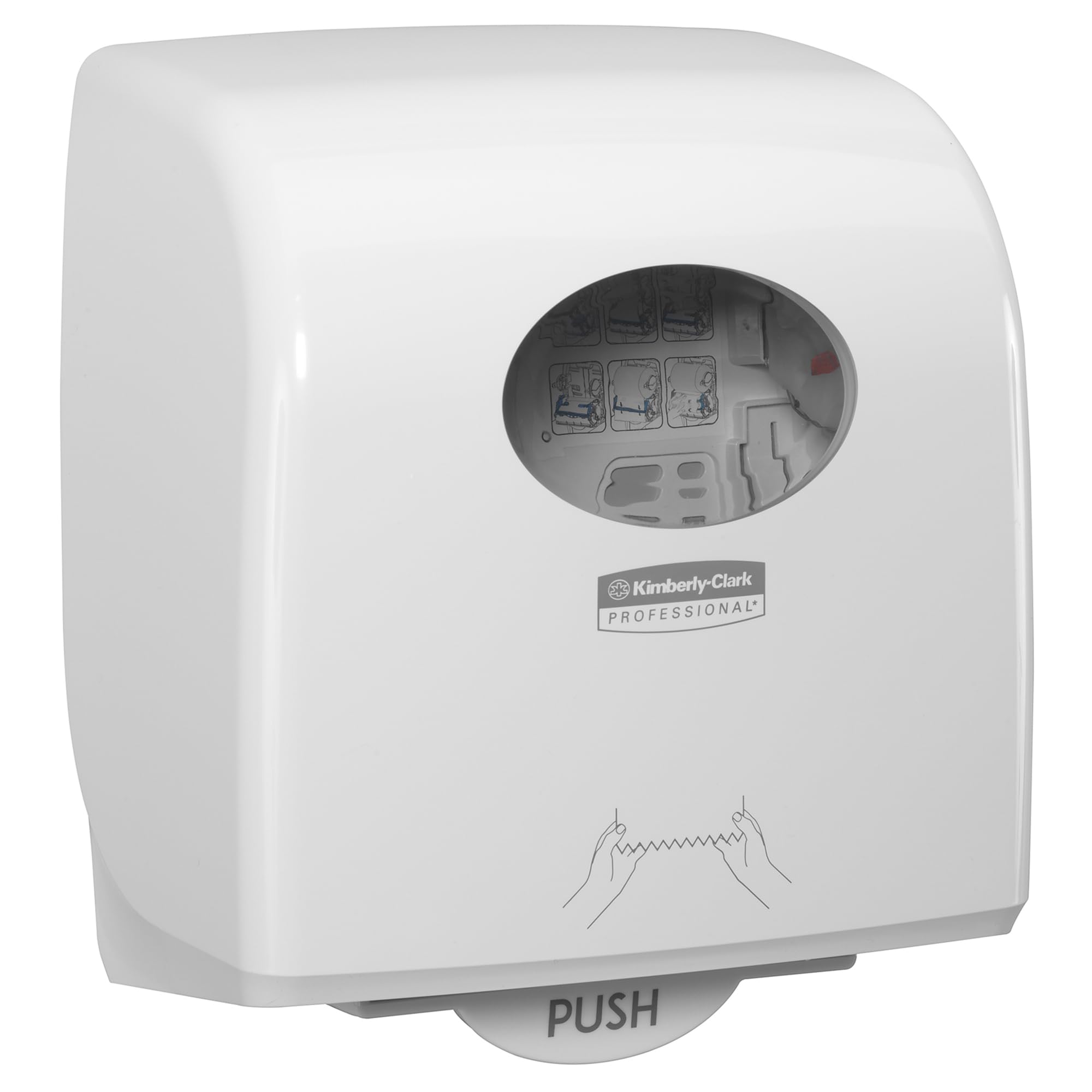 Aquarius Slimroll Hand Towel Dispenser 7955 – Hygienic, Space-Saving, Touch-Free White Wall-Mounted Roll Dispenser for Continuous Paper Towel Supply
