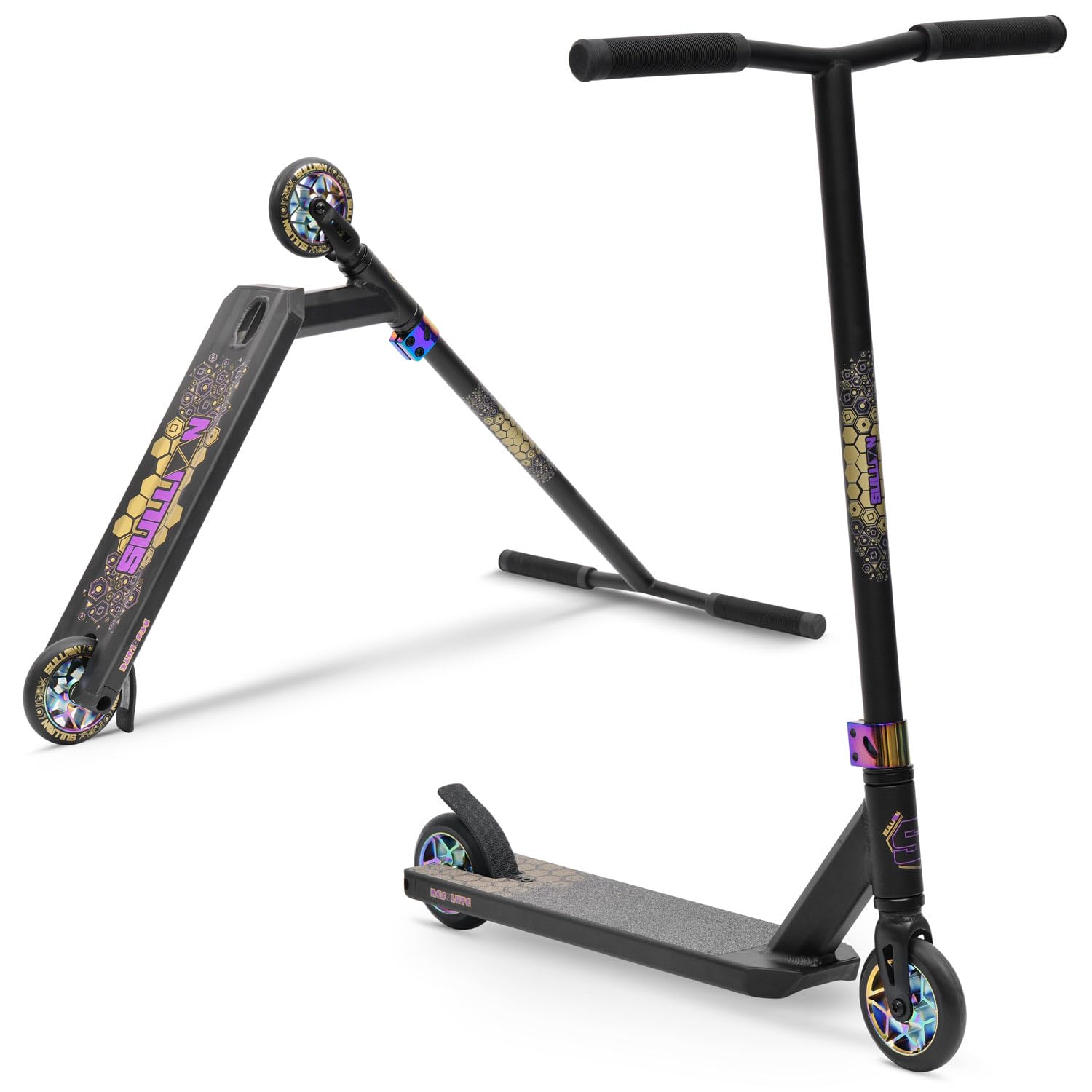 Sullivan Resolute Stunt Scooter for Kids, Ages 6-12 - Black/Jet Fuelled Neo Chrome